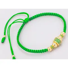 GENERICO - Brazalete Macrame Con Rondeles Oro Laminado 18K