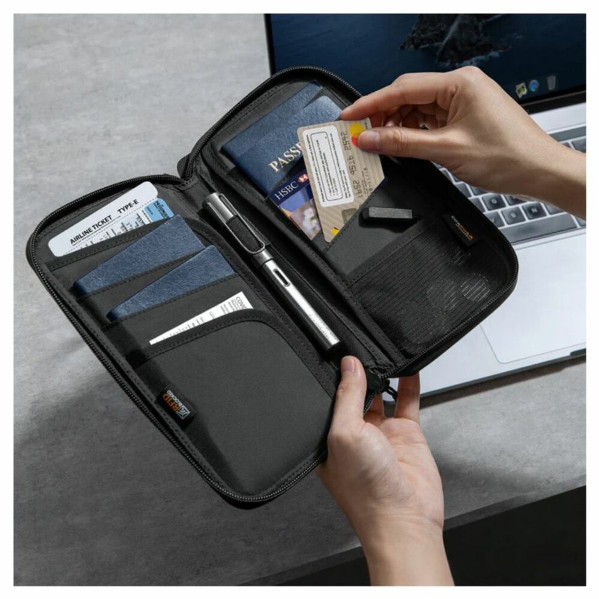 TOMTOC - Tomtoc Estuche para Pasaporte Navigator-T03 - Negro