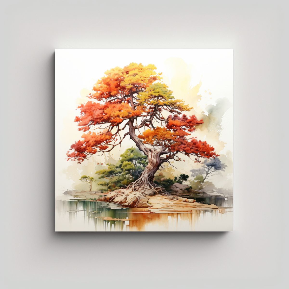 GENERICO - Pintura Abstracta Elegante árbol De Cedro En 60x60 Cm