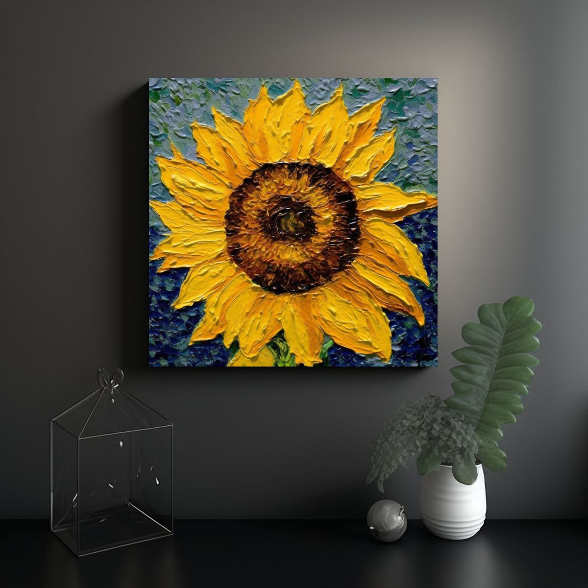 GENERICO - Pinturas Decorativas De Girasol Estilo Van Gogh 60x60 Cm