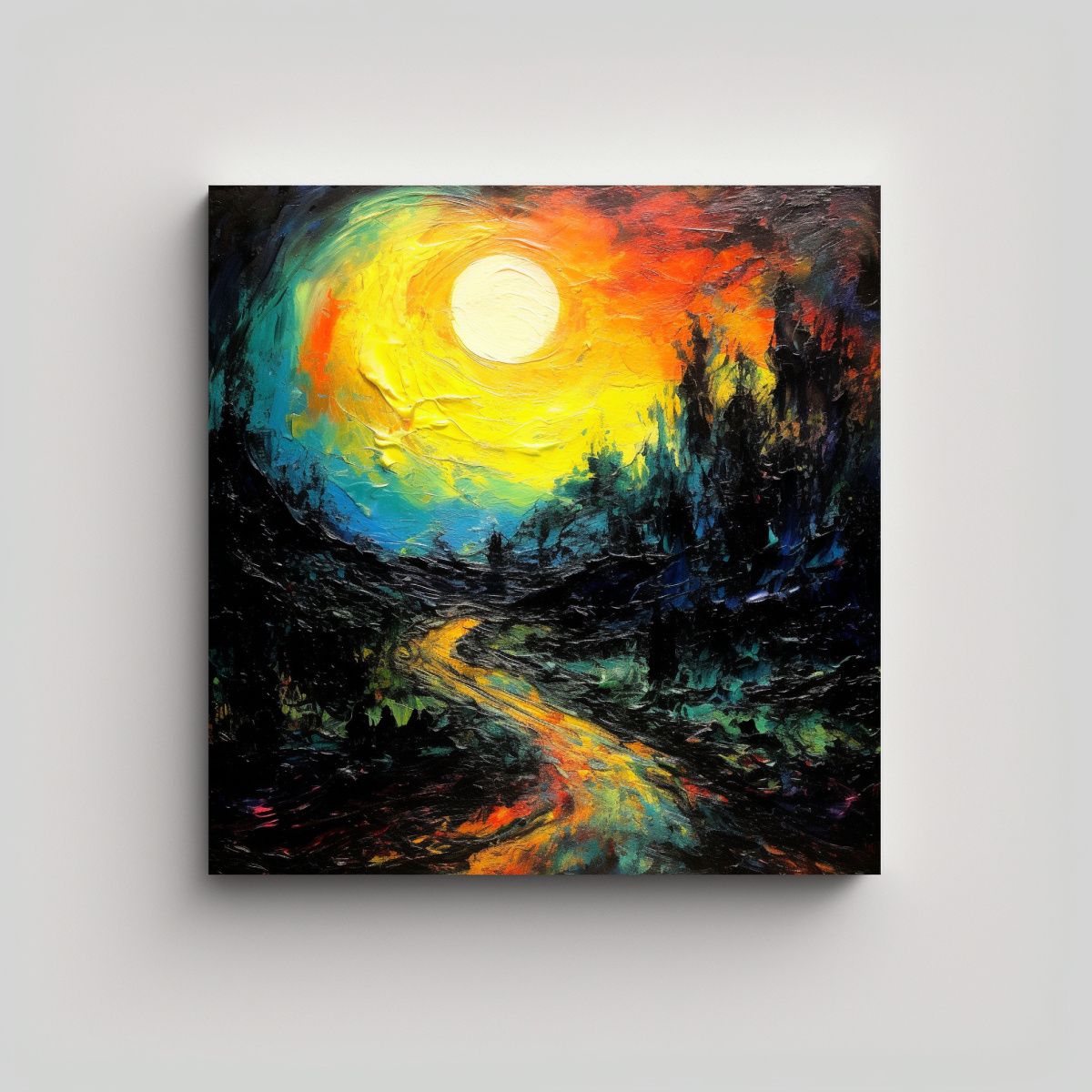 GENERICO - Pintura Paisajística En Lienzo Resistente Estilo 60x60 Cm