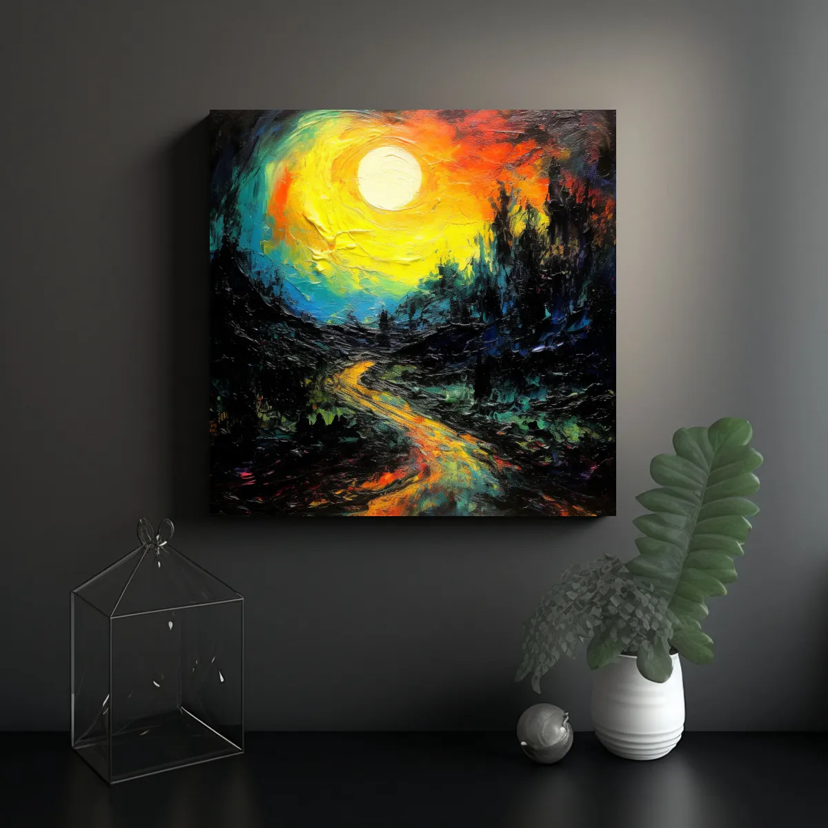 GENERICO - Pintura Paisajística En Lienzo Resistente Estilo 60x60 Cm