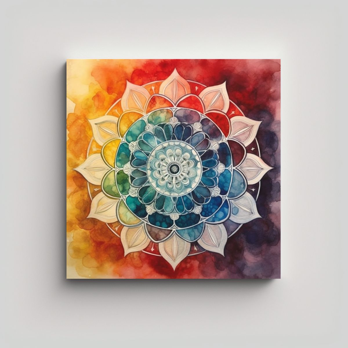 GENERICO - Cuadro Mandala Inspirado En Los Siete Chakras 60x60 Cm