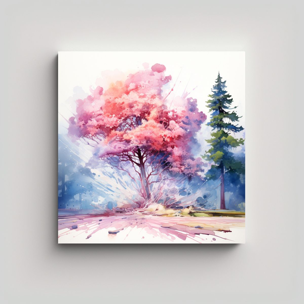 GENERICO - Lienzo Tonos Perspectiva De Un Árbol De Secuoya 60x60 Cm