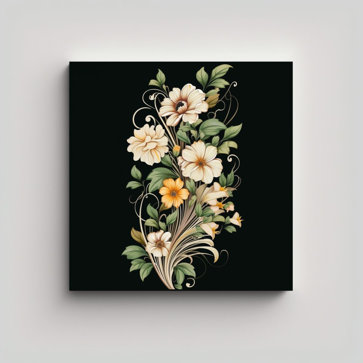 GENERICO - Diseño Floral Moderno Con Rosas Y Margaritas En 60x60 Cm