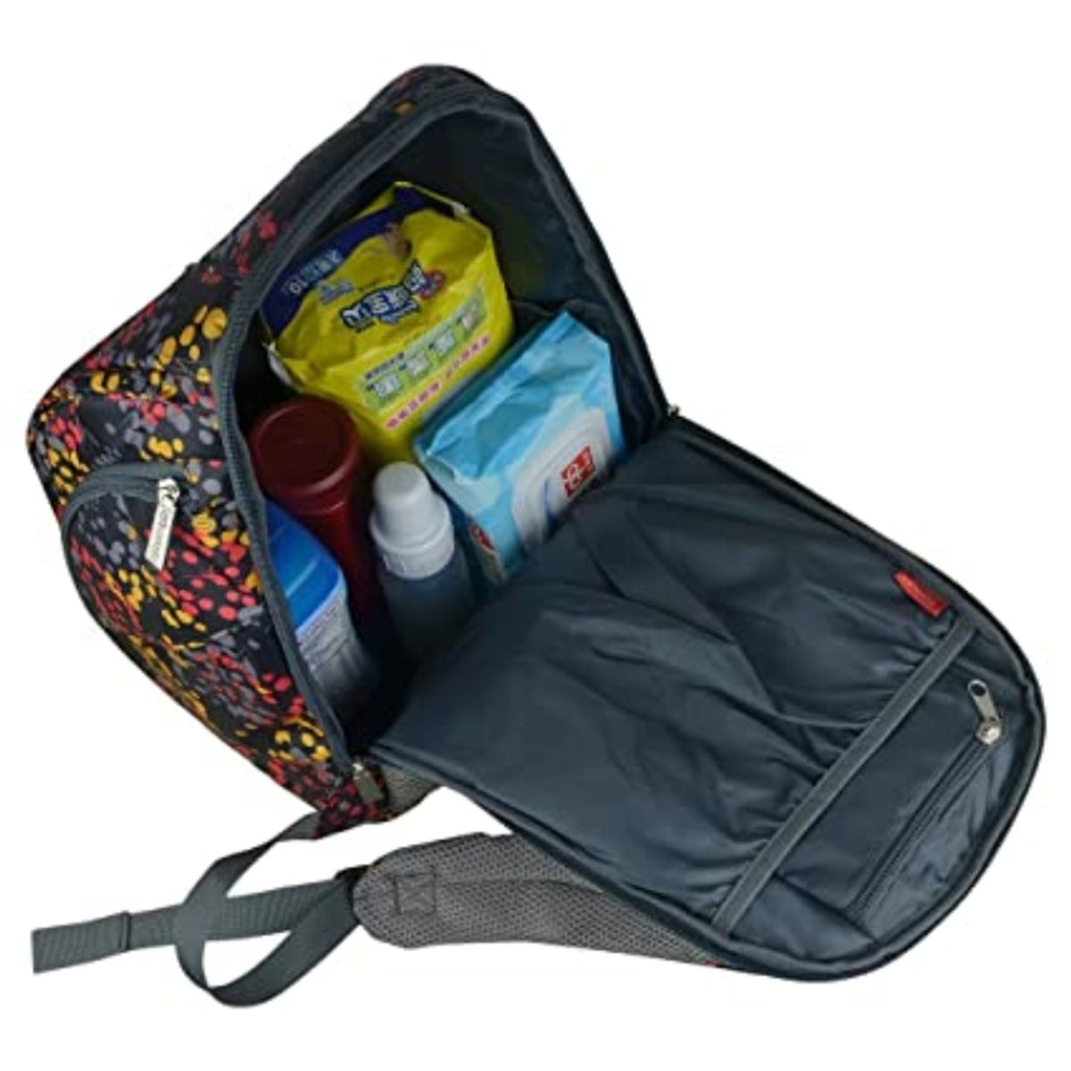 MOMMORE - Mommore Mochila Maternal Pañalera 40x30cm Flores Negro