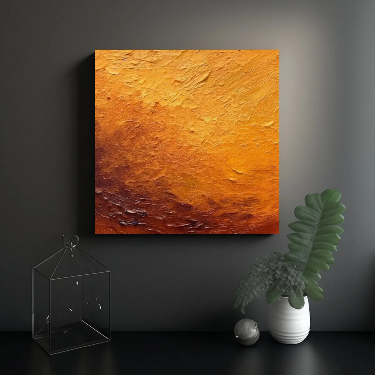 GENERICO - Cuadro Arte Pared Estilo Van Gogh En Fondo 60x60 Cm.