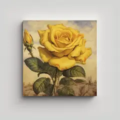 GENERICO - Ilustración Mágica De La Rosa Amarilla De Texas 60x60 Cm