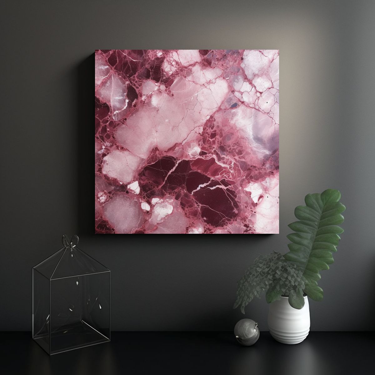 GENERICO - Cuadro Cálido Con Textura De Mármol En Tono 60x60 Cm