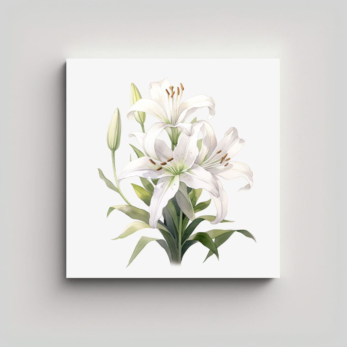 GENERICO - Canva Sublimada Equilibrio Lirio Acuarela Estilo 60x60 Cm