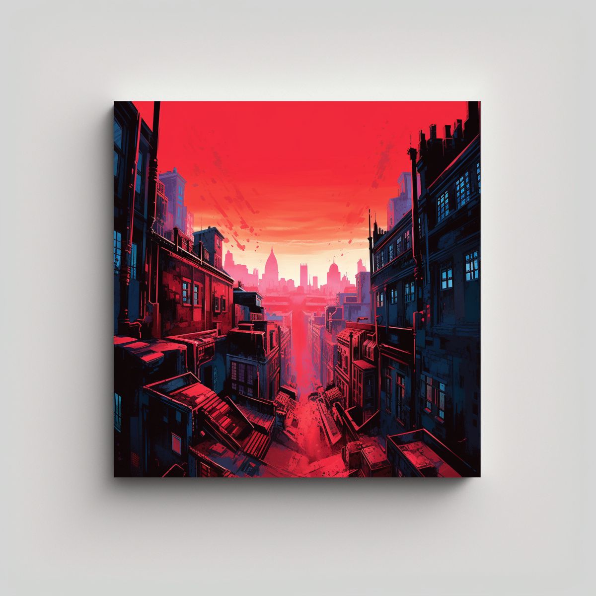 GENERICO - Pintura Decorativa Vista Urbana Cuadrada 60x60 Cm