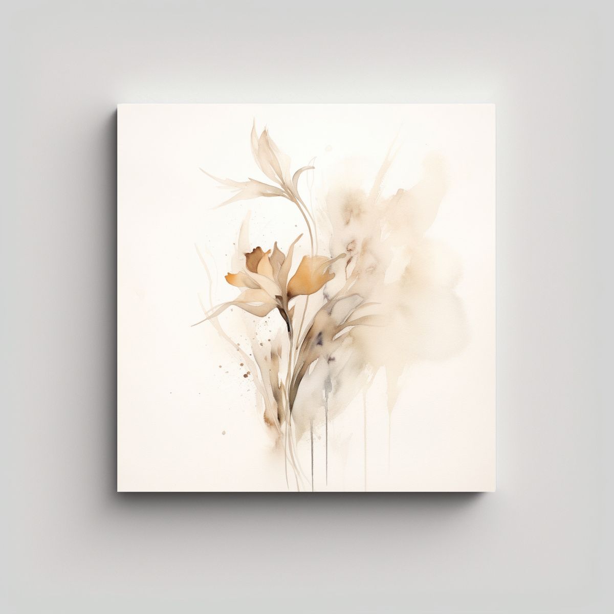 GENERICO - Cuadro Abstracto Botánico En Acuarela Maki 60x60 Cm