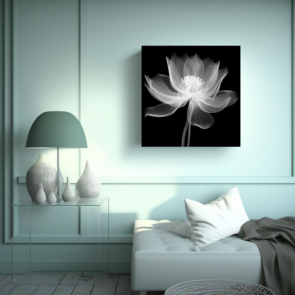 GENERICO - Lámina Luminosa Canva Con Transparente Lotus 60x60 Cm
