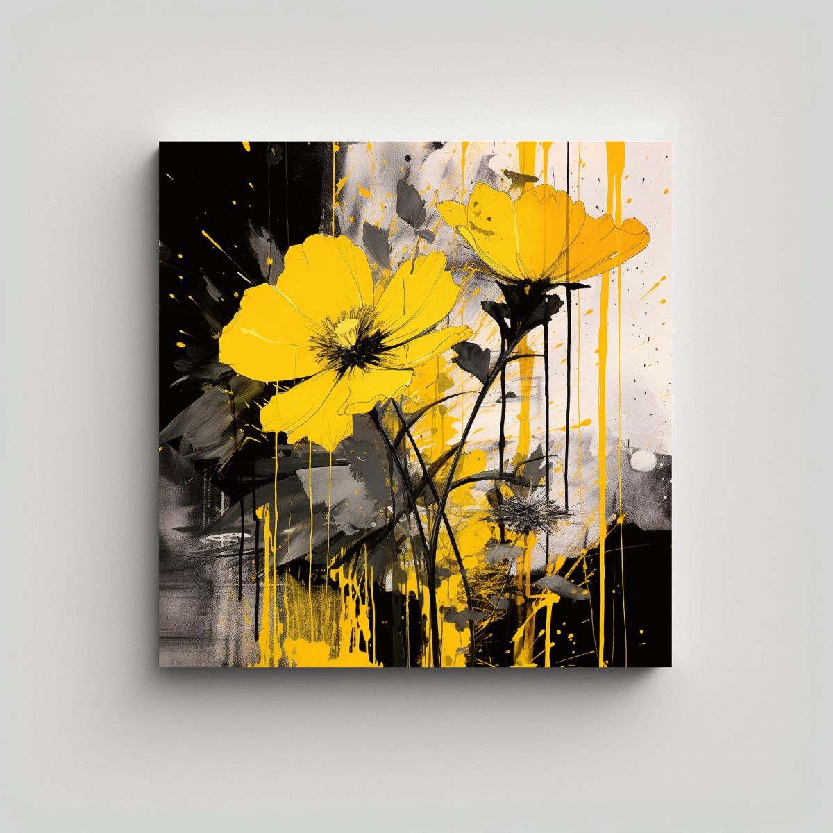 GENERICO - Pintura De Pared Movimiento Brillante En Amarillo 60x60 Cm