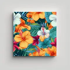 GENERICO - Composición Tropical Adorable Arte De Pared Con 60x60 Cm