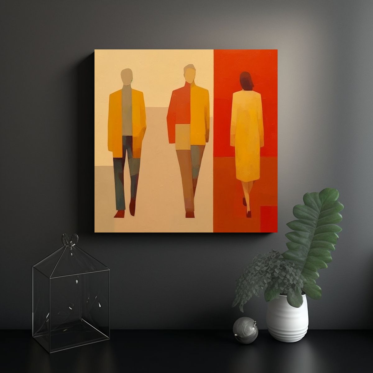 GENERICO - Cuadros Modernos Abstractos Cuerpos Y Formas 60x60 Cm