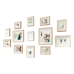 GENERICO - Set Marcos Foto Decorativo Pared 13 Piezas Moderno Beige
