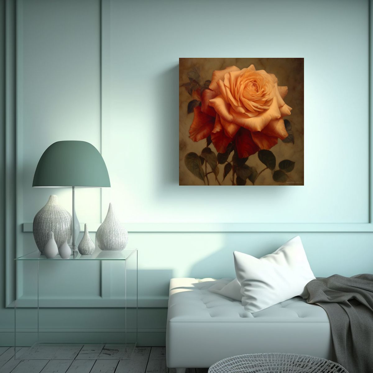 GENERICO - Cuadro Decorativo Tela En Bastidor Líneas Finas 60x60 Cm