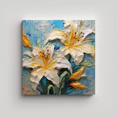 GENERICO - Pintura De Lirios Coloridos En Tela Sublimada 60x60 Cm.