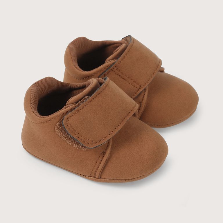 Zapato Bebé Niño Café Con Velcro