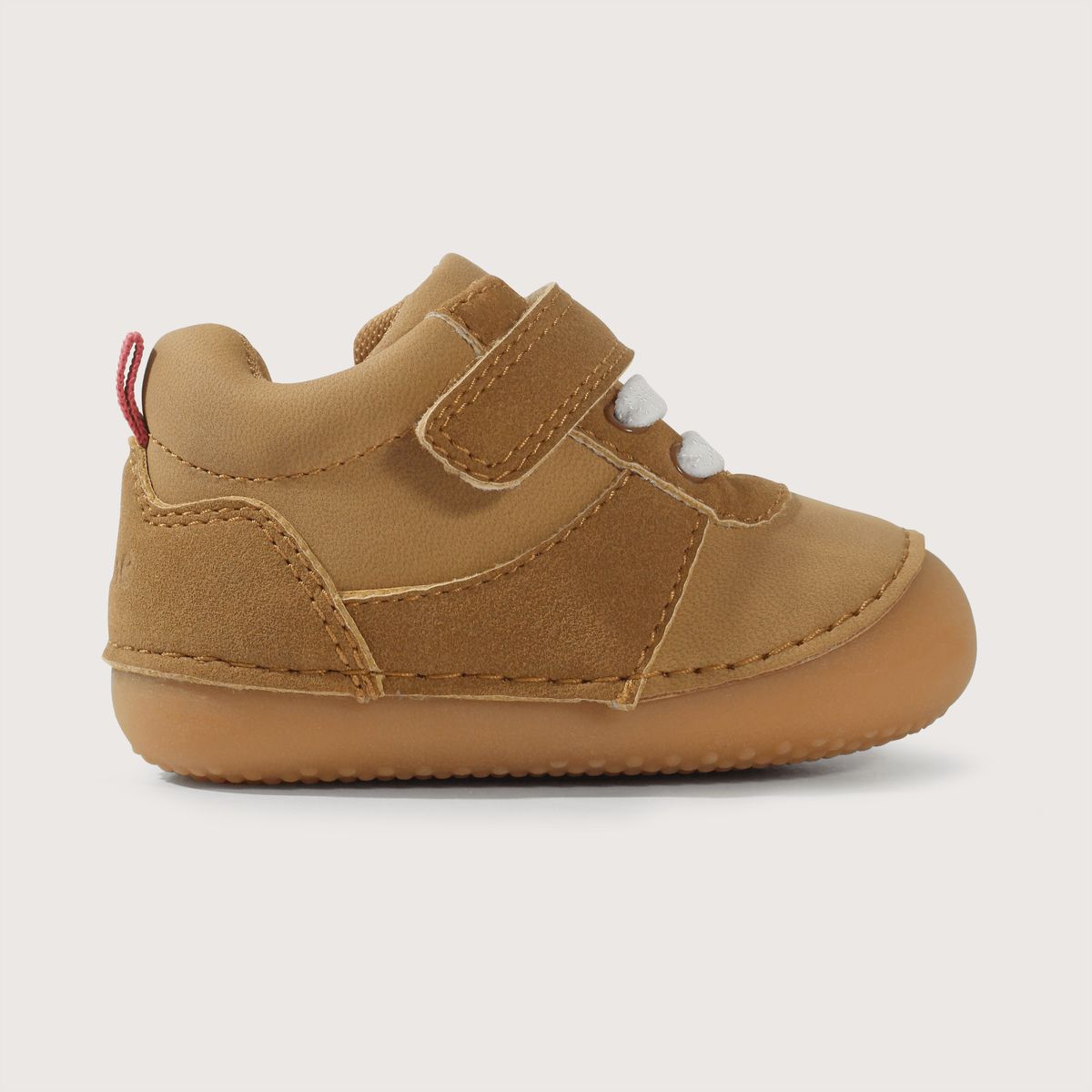 OPALINE - Zapatilla bebé gateador con velcro color café