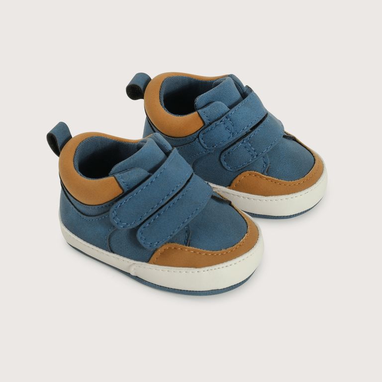 Zapatilla Bebé Niño Azul Con Velcro