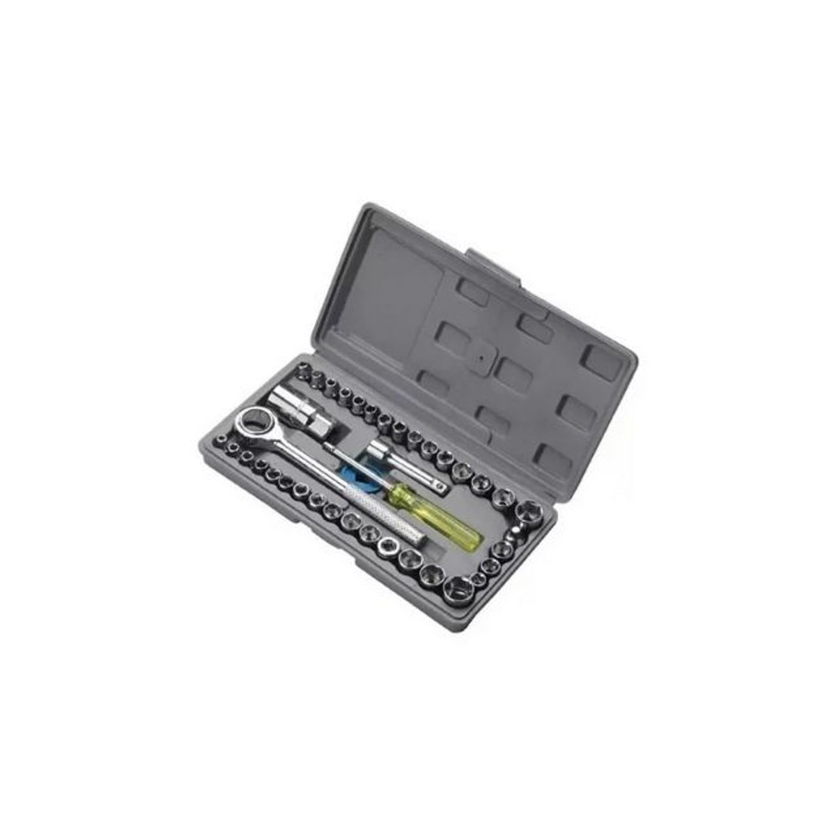 GENERICO - Juego De Dados 40 Piezas Ratchet 1/4 3/8 Métrico Extensión