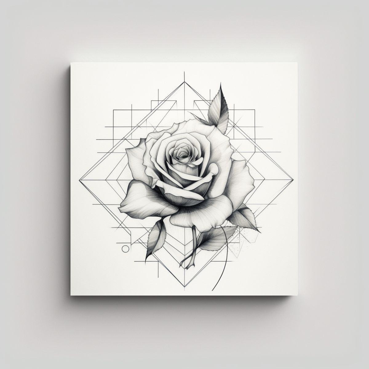 GENERICO - Cuadro Decorativo Rosa Con Patrones Geométricos 60x60 Cm