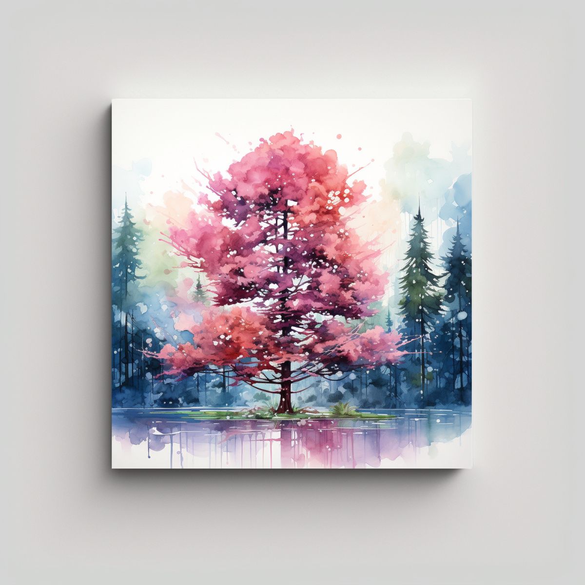 GENERICO - Pintura Abstracta Simétrica De Lienzos En 60x60 Cm