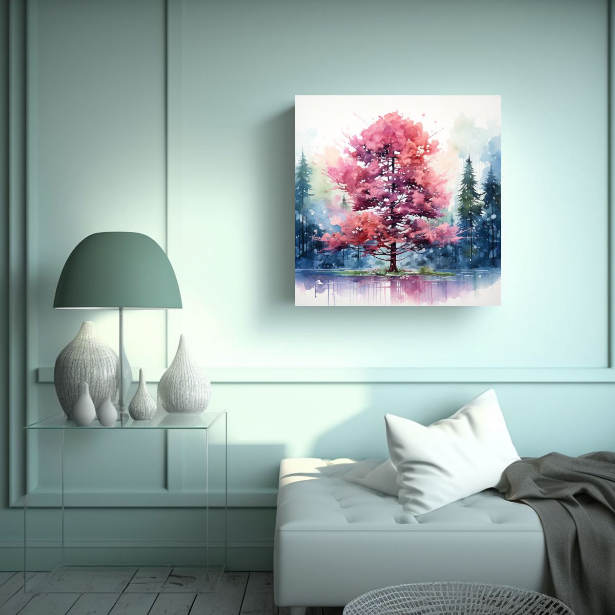 GENERICO - Pintura Abstracta Simétrica De Lienzos En 60x60 Cm