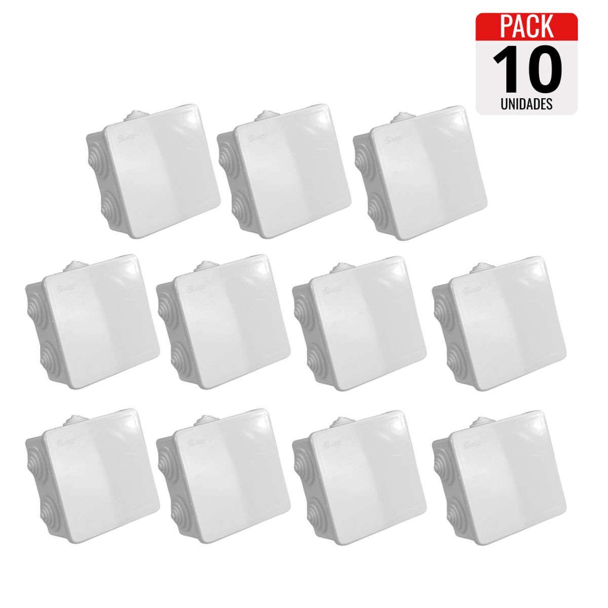 GENERICO - Pack x10 Cajas Estancas Cuadradas 80x80