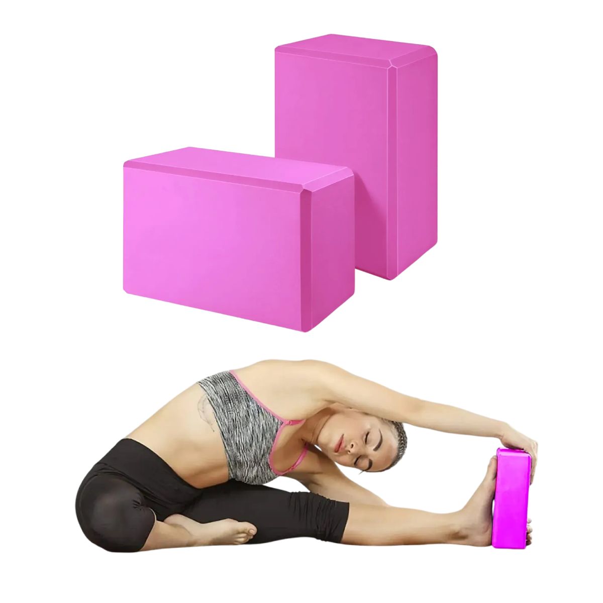 GENERICO - Ladrillo Yoga Bloque de Yoga fitness pilates 2 und, Fucsia