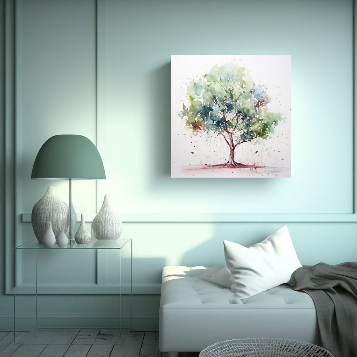 GENERICO - Tela En Bastidor Moderna Juvenil De Un Árbol De 60x60 Cm