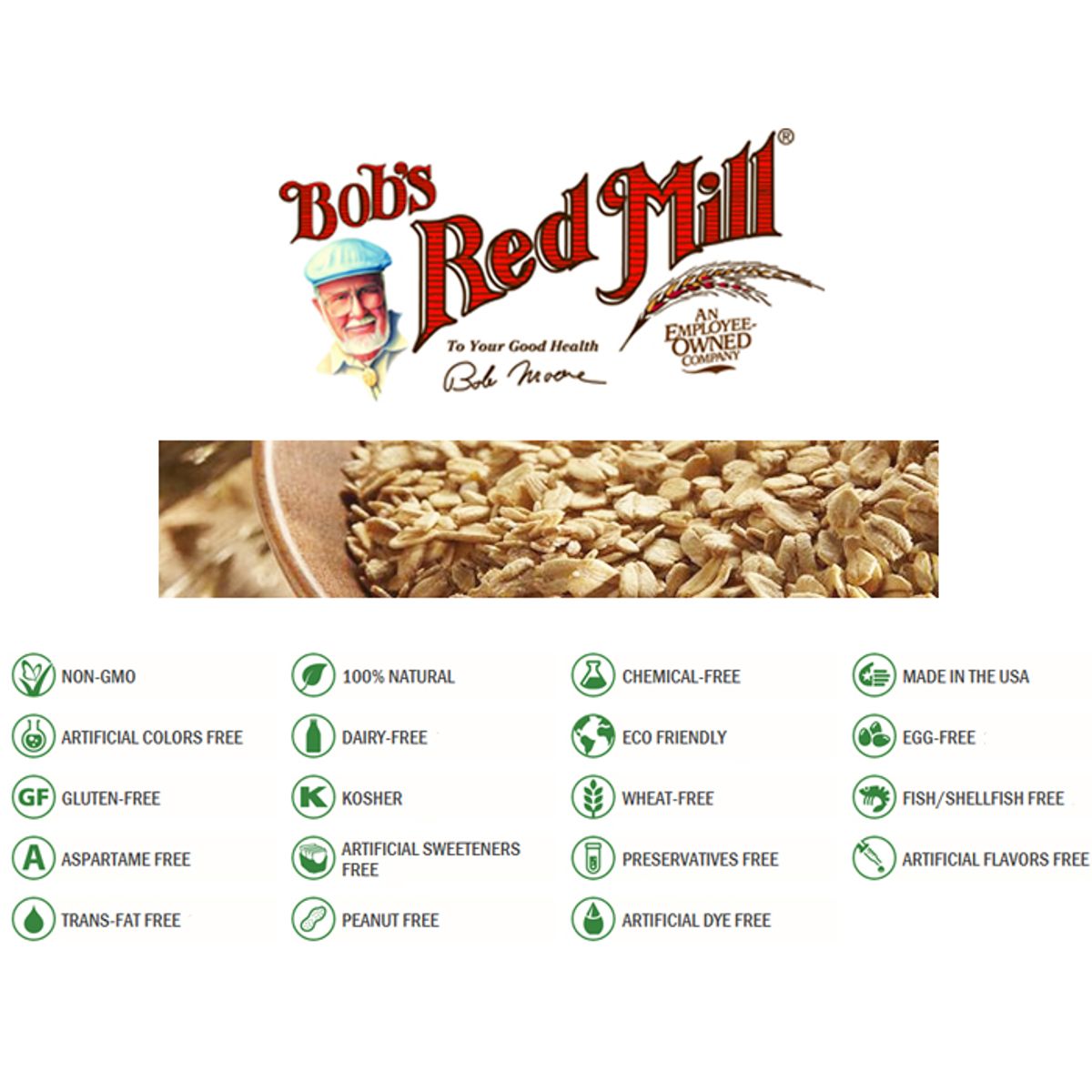 BOBS - Bobs Red Mill Old Fashioned Oats Avena Integral Sin Gluten