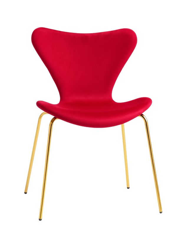 Silla Jlove Velvet Gold Rojo