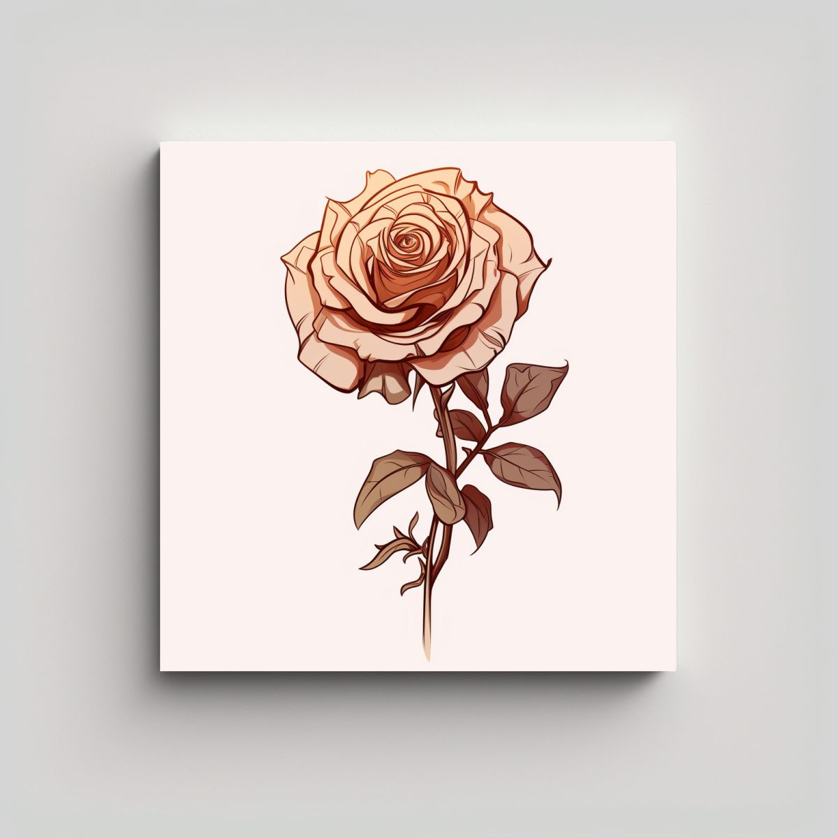 GENERICO - Cuadro Inspirador De Anime Esquema De Rosa 60x60 Cm