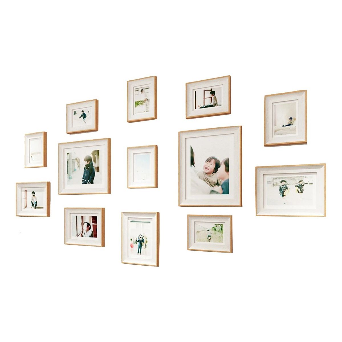 GENERICO - Set Marcos Foto Decorativo Pared 13 Piezas Moderno Beige