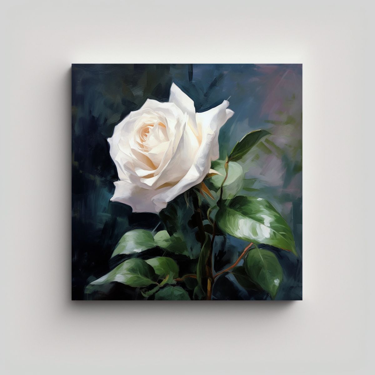 GENERICO - Cuadro Diseño Salón Con Rosas Blancas Y Sin 60x60 Cm