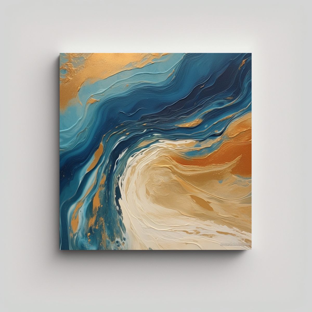 GENERICO - Pintura Marina Abstracta Juvenil En Bastidor 60x60 Cm