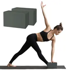 GENERICO - Ladrillo Yoga Bloque de Yoga fitness pilates 2 und, Gris Osc