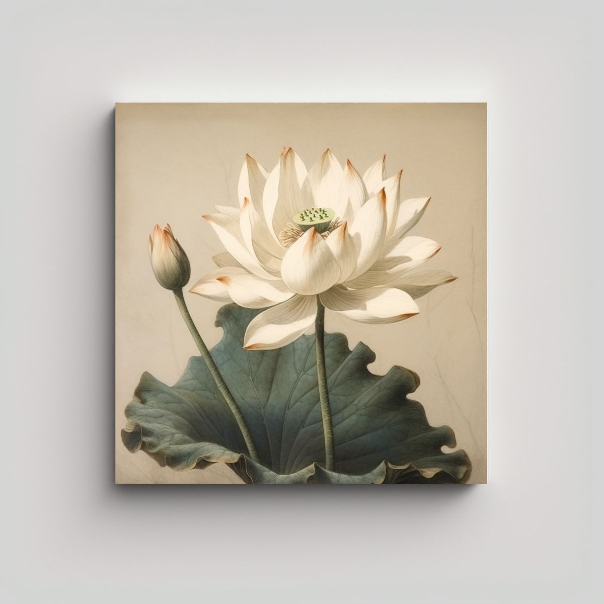 GENERICO - Intensidad Expresiva En Tela Cuadro Estilo Chino 60x60 Cm.