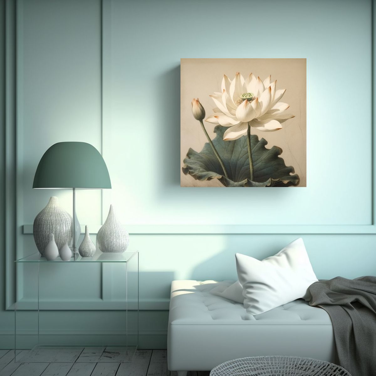 GENERICO - Intensidad Expresiva En Tela Cuadro Estilo Chino 60x60 Cm.