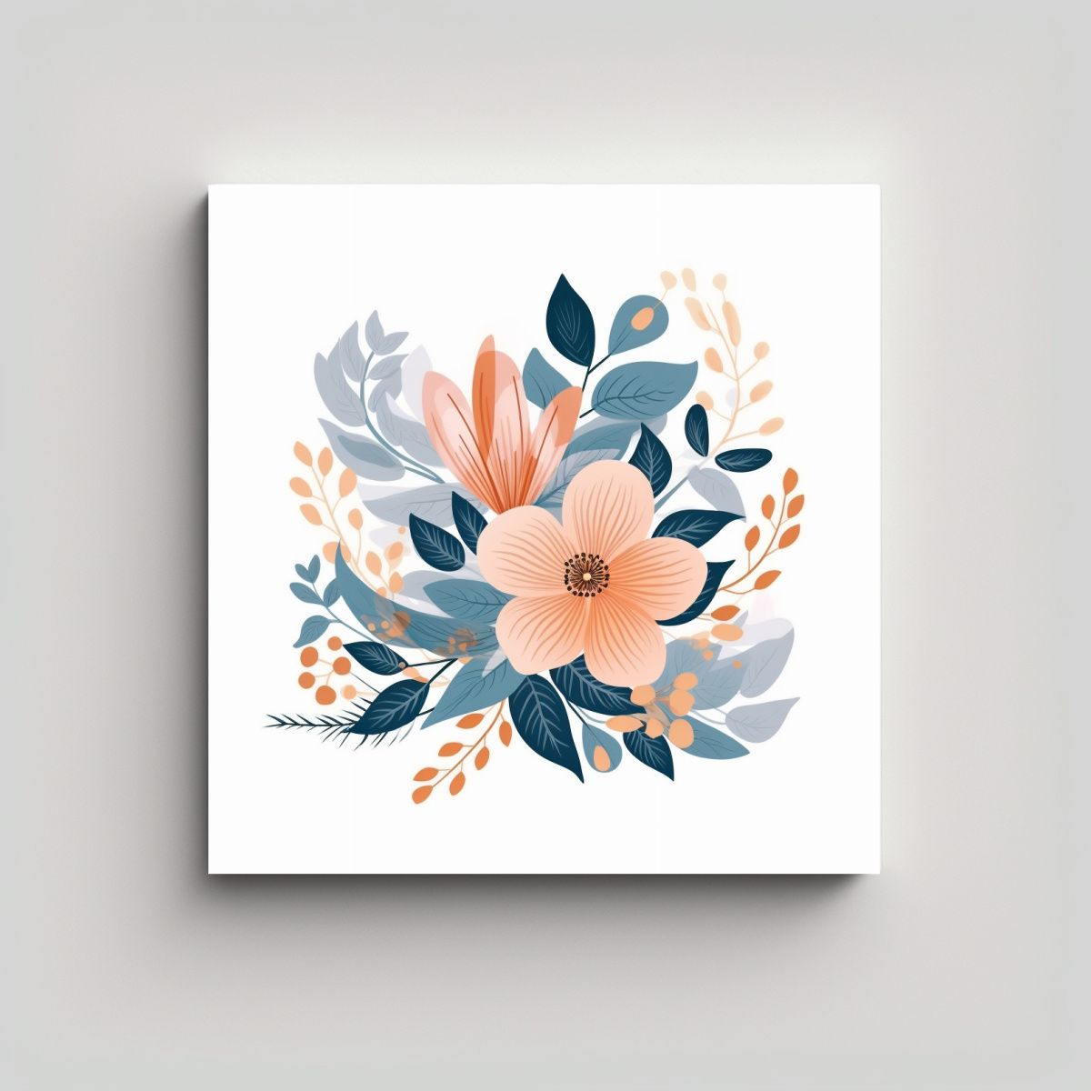 GENERICO - Pintura Moderna Pastel Floral Simple Vector 60x60 Cm