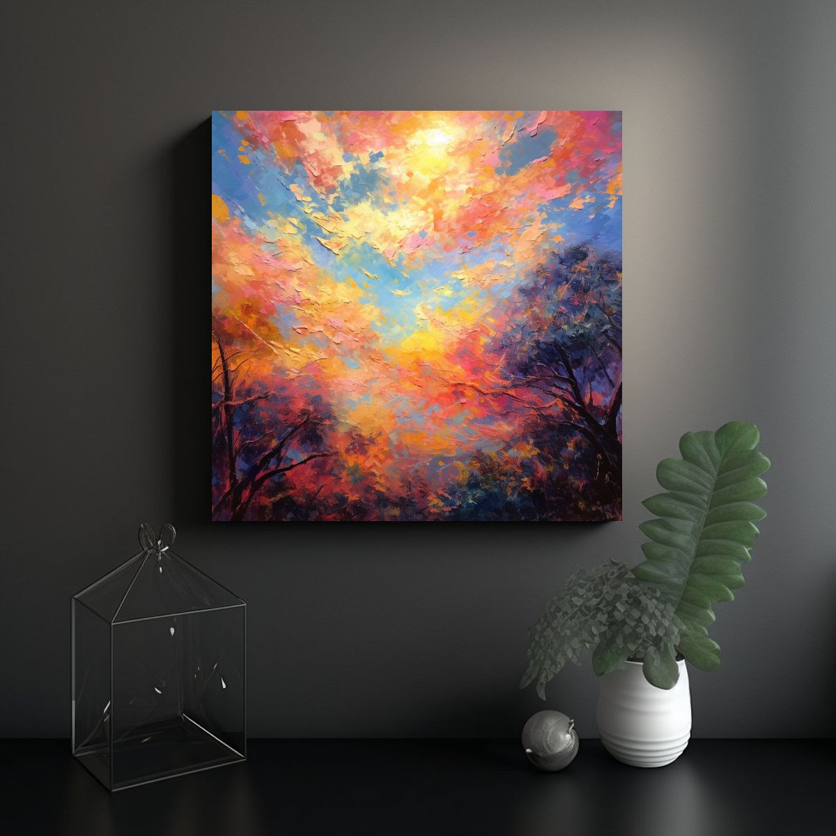 GENERICO - Cuadro Decorativo De Pared Con Cielo Rectangular 60x60 Cm.