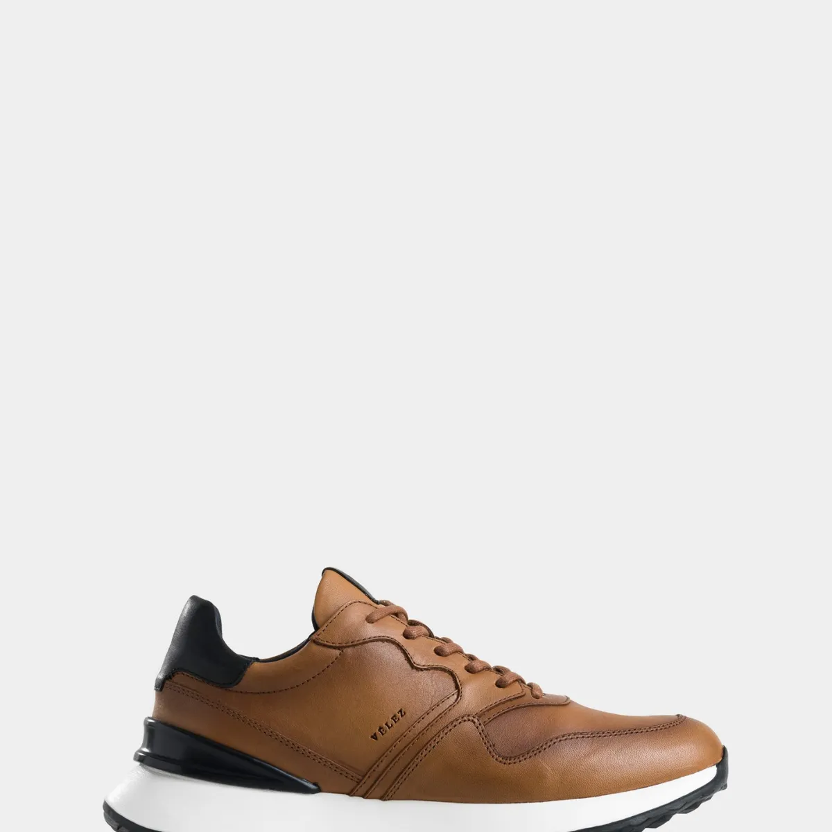 VELEZ - Vélez Zapatilla Tenis Cooper 3 Cuero  Hombre Spoiler Brandy
