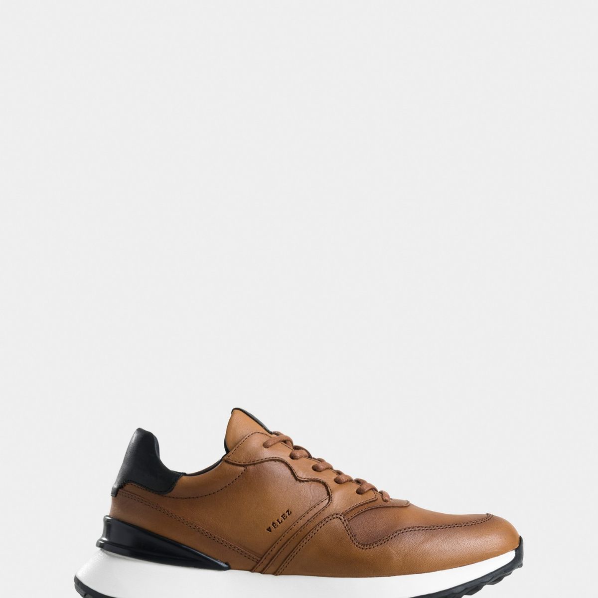 VELEZ - Vélez Zapatilla Tenis Cooper 3 Cuero  Hombre Spoiler Brandy