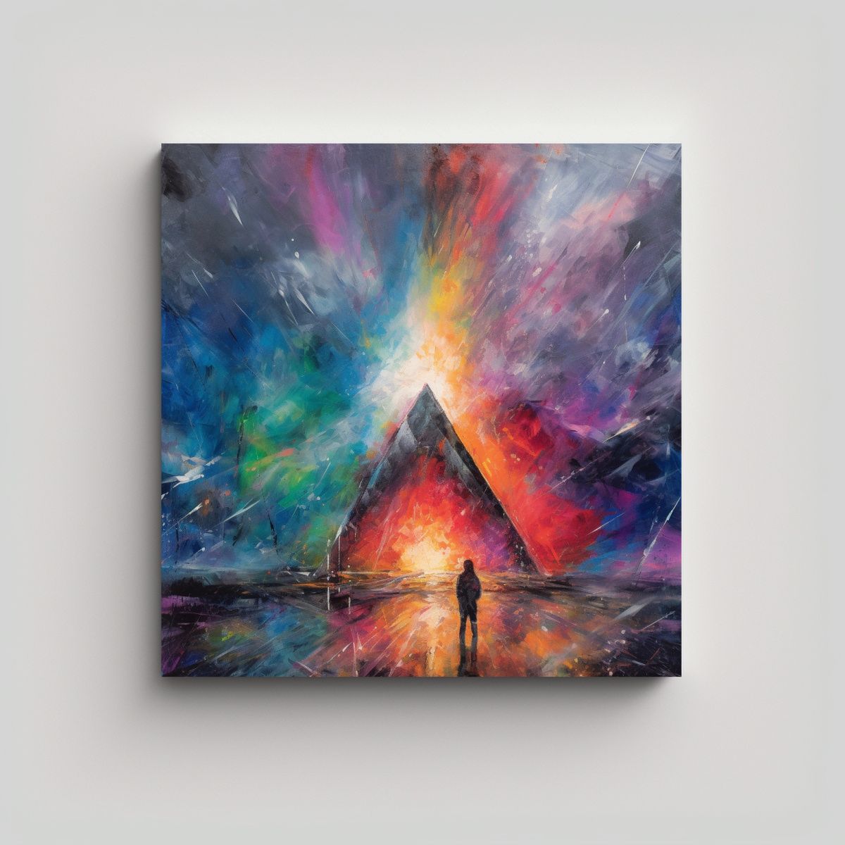 GENERICO - Cuadro Decorativo Abstracto Con Tonos De Salón 60x60 Cm