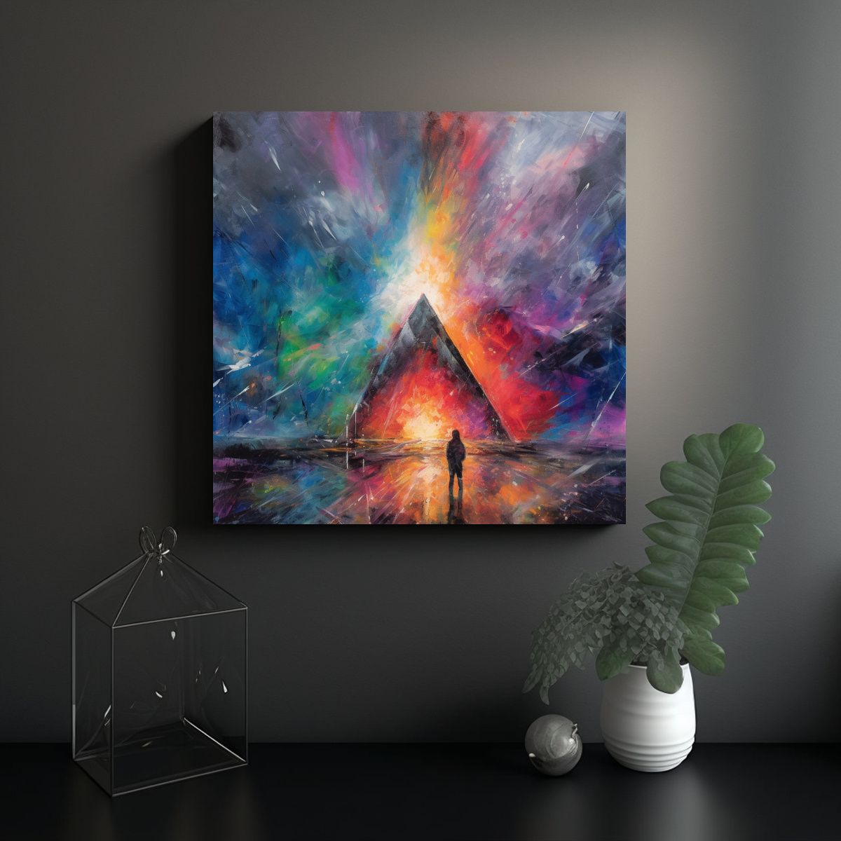 GENERICO - Cuadro Decorativo Abstracto Con Tonos De Salón 60x60 Cm