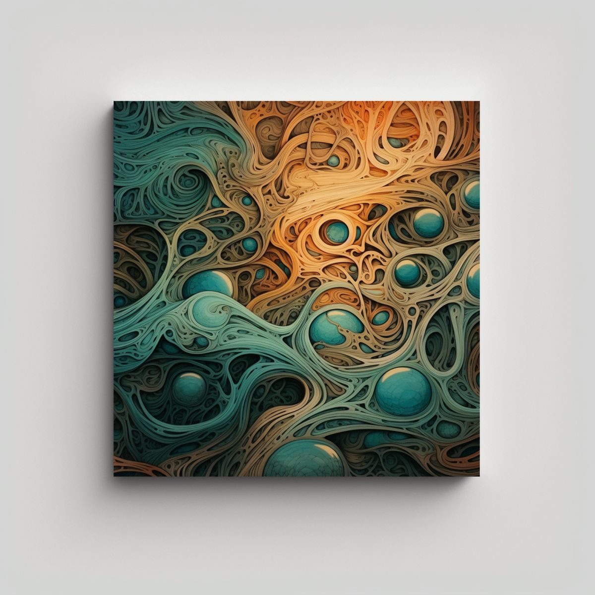 GENERICO - Pinturas Decorativas Modernas En Tonos Verde 60x60 Cm