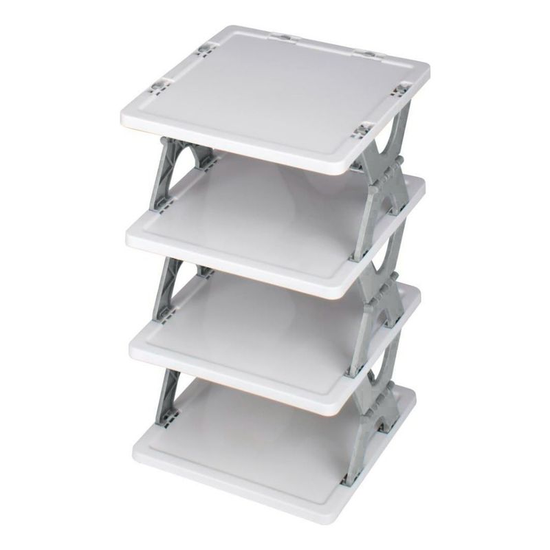 GENERICO - Zapatero Plegable 4 Niveles Gris Organizador de Calzado